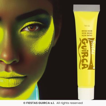 Tube de maquillage néon jaune pour briller dans le noir | jourdefete.com