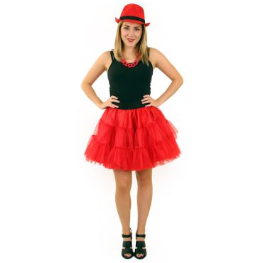 Tutu rouge adulte en polyester pour soirée déguisée ou événement festif | jourdefete.com