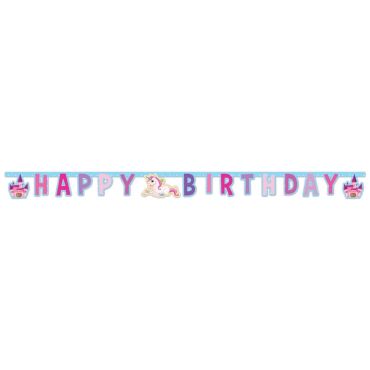 Guirlande en Carton "Happy Birthday" - Licorne