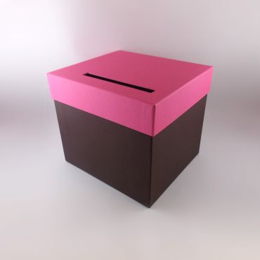 Urne Carrée Bicolore Chocolat/ Fuschia
