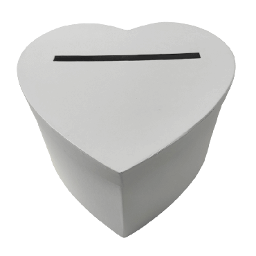 Posez cette jolie urne en forme de cœur de couleur blanche lors de votre événement | jourdefete.com