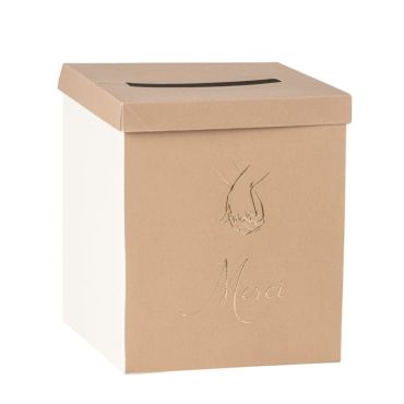 Une magnifique urne avec des tons rappelant le désert pour votre mariage | jourdefete.com