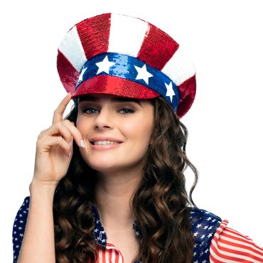 Casquette USA avec sequins et couleurs américaines | jourdefete.com