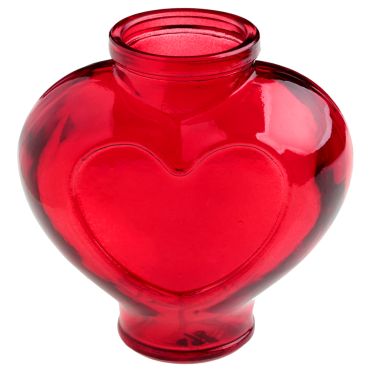 Vase cœur rouge en verre pour décoration romantique mariage et Saint-Valentin | jourdefete.com
