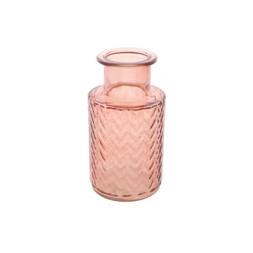 Vase en verre - 22,5 cm - Couleur Vieux Rose