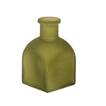 Vase carré en verre vert de gris pour déco élégante | jourdefete.com