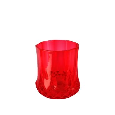 Verre réutilisable plastique rouge 260ml effet cristal | jourdefete.com