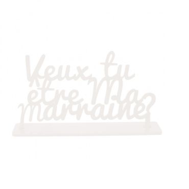 Décoration "Marraine ?" - Blanc