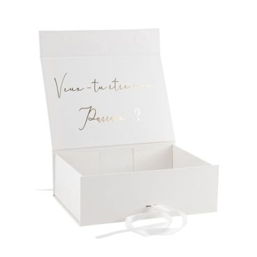 Optez pour cette belle boîte cadeau "Veux-tu être mon parrain ?" pour le baptême de votre enfant | jourdefete.com