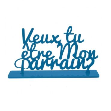 Décoration "Parrain ?" - Bleu