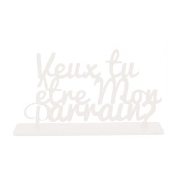 Décoration "Parrain ?" - Blanc
