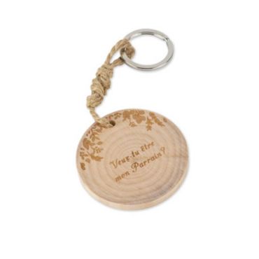 Porte-Clé Bois - Veux-Tu être mon Parrain | JOURDEFETE.COM