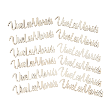 Confettis en bois "Vive les Mariés", décoration naturelle et raffinée | jourdefete.com