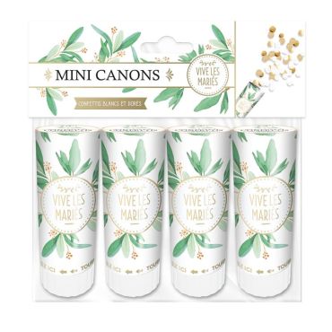 Un pack de canons à confettis blancs et dorés pour votre mariage | jourdefete.com