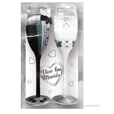 Pack de 2 flutes - Vive les Maries - costume et robe | jourdefete.com