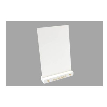 Porte-Menu Bois Blanc - Repère de table - Vive les Mariés - Or | JOURDEFETE.COM