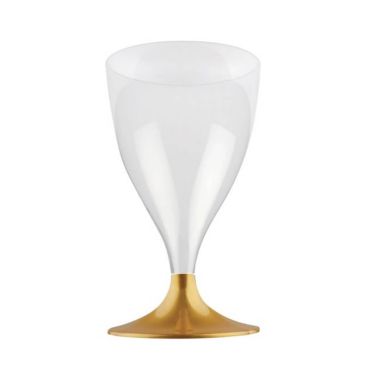 10 Verres à Eau et Vin en Plastique - Or | jourdefete.com