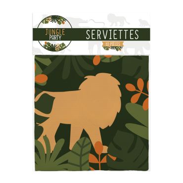 Serviettes Jungle Party avec motif lion | jourdefete.com