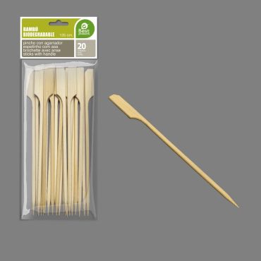 Pics apéritifs en bambou avec manche 13,5 cm, lot de 20 | jourdefete.com