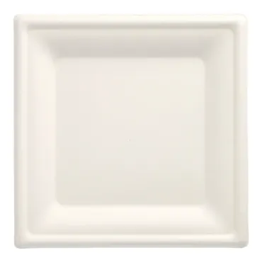 Assiette écologique en canne à sucre blanche 20 cm x 20 cm, parfaite pour les événements | jourdefete.com