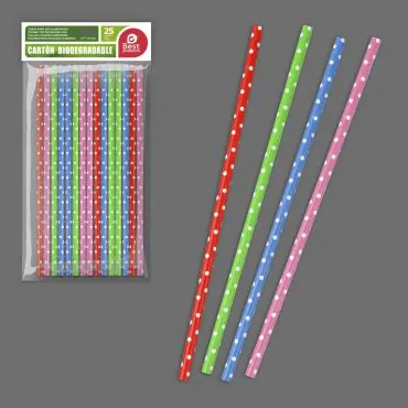 Pailles en carton colorées, lot de 25 pour fêtes et anniversaires | jourdefete.com