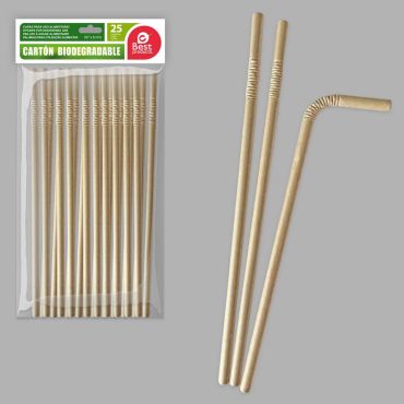 25 pailles en carton ondulé kraft, biodégradables et écologiques | jourdefete.com 25 pailles en carton ondulé kraft, biodégradables et écologiques | jourdefete.com