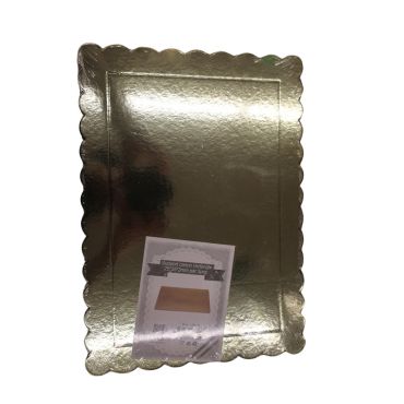 Support gâteau rectangle doré en carton par lot de 3 | jourdefete.com