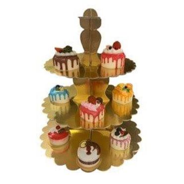  Présentoir à gâteaux 4 étages doré pour desserts | jourdefete.com