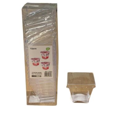 Verrines carrées transparentes avec couvercle pour buffet chic | jourdefete.com