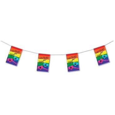 Guirlande papier "Mariage pour Tous" 4 mètres, 8 fanions 20x30 cm