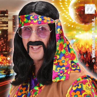 perruque hippie brune