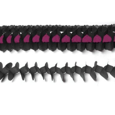 Guirlande en Papier "Zinnia Duo" - Noir / Fuchsia