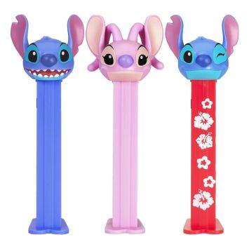 Trois distributeurs de bonbons PEZ avec les personnages de Disney Stitch et Angel | jourdefete.com