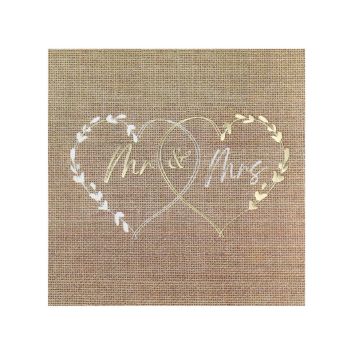 Serviettes de mariage naturel avec cœurs | jourdefete.com
