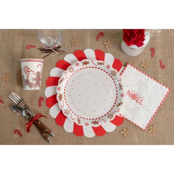10 assiettes en carton - Noël - Diamètre 23 cm - Collection Joyeuse Gourmandise
