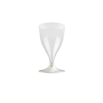 10 Verres à Eau et Vin en Plastique - Blanc Perle | jourdefete.com