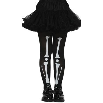 Collant d'Halloween pour fille - Squelette - Taille au choix