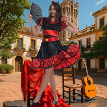 Déguisement de Danseuse de Flamenco Espagnole pour femme - Taille au choix