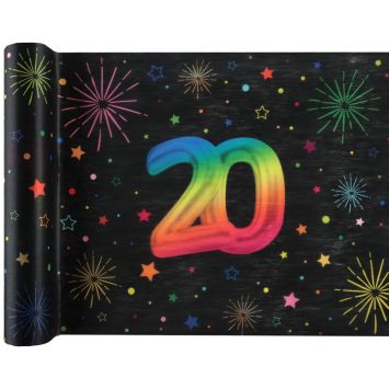 Chemin de table en polyester pour anniversaire - 30 cm x 3 m - Collection Festicolor - Âge au choix