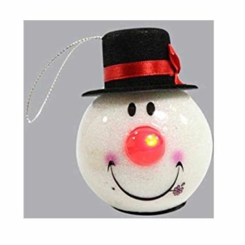 Boule de Noël Lumineuse à suspendre ou à poser - Bonhomme de Neige
