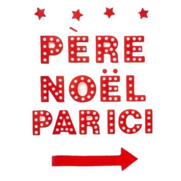 Décoration Autocollante pour Vitre - Noël - Père Noël par ici