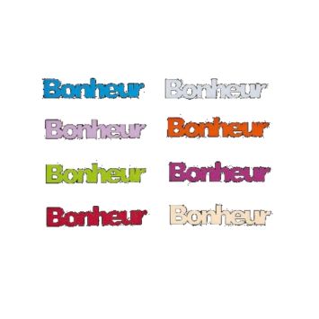 Décoration de Table "Bonheur" en Bois Sachet de 6 Coloris au Choix