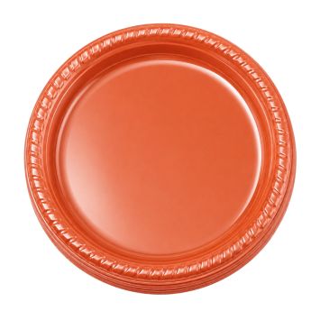 20 assiettes en plastique réutilisable - Diamètre 22 cm - Couleur au choix