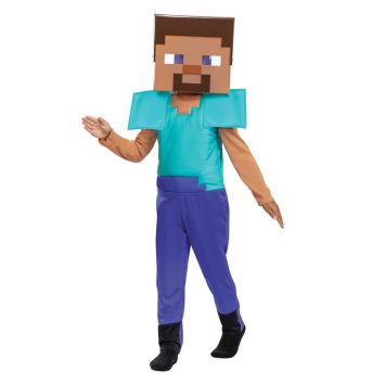 Un superbe déguisement de Steve du jeu vidéo Minecraft pour votre enfant | jourdefete.com