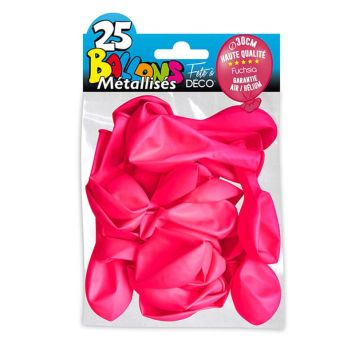 25 Ballons de baudruche métallisés - Fuchsia