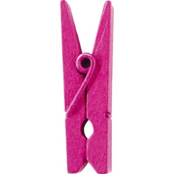 24 Mini Pinces en Bois - Fuchsia