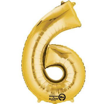 Ballon à Air - Chiffre "6" - Or