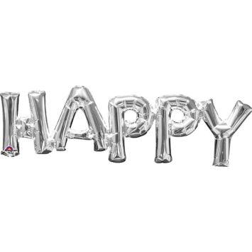 Ballon à air "Happy" – Argenté