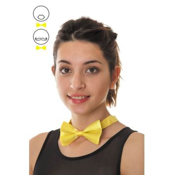Véritable noeud papillon - Jaune fluo