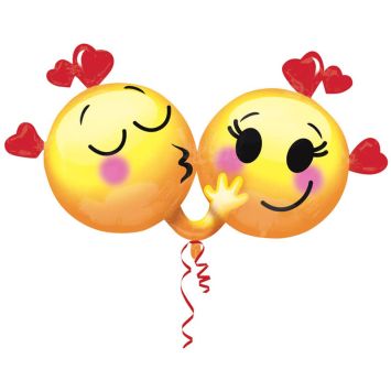 Double Ballon à Hélium - Emoji Amoureux